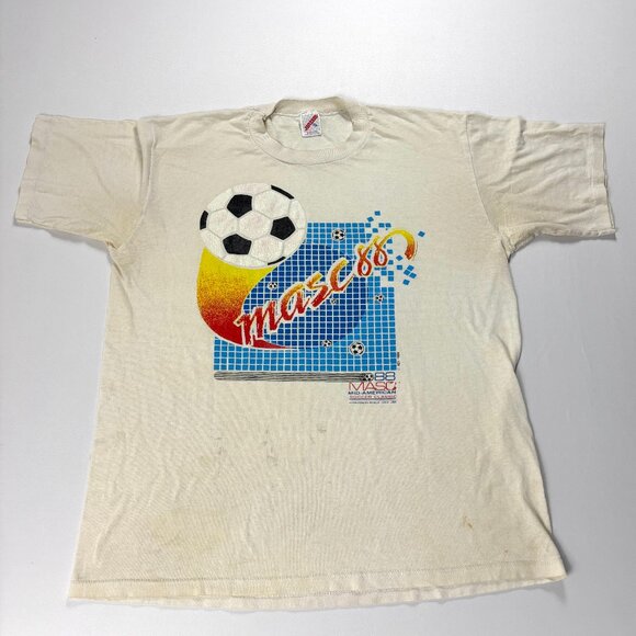 Jerzees Other - Vintage MASC Soccer 1988 T Shirt Jerzees White L/XL Mid American Classic Pepsi